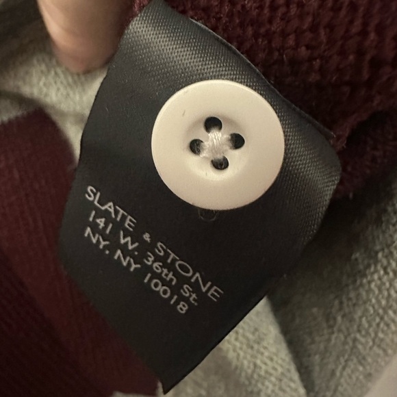 Slate And Stone Kieran Rugby Stripe Polo Sweater Long Sleeve Preppy NWT - Picture 7 of 7